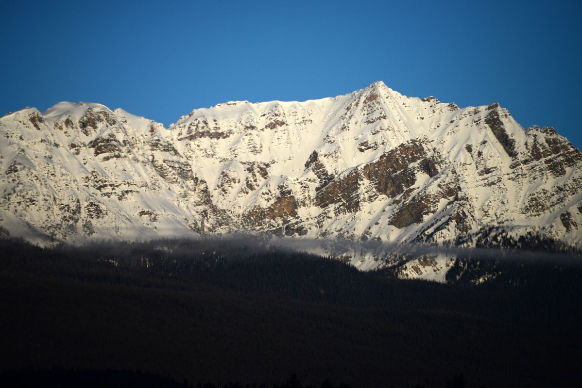 02A Mount Bell Morning From Trans Canada Highway At Highway 93 Junction Driving Between Banff And Lake Louise in Winter